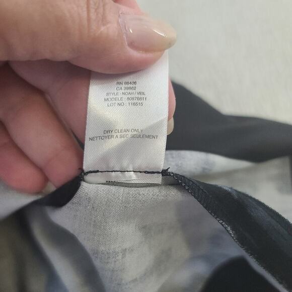 Theory Women's sleeveless turtleneck floral dress sheer black Size 0 Office Goth - Picture 8 of 10